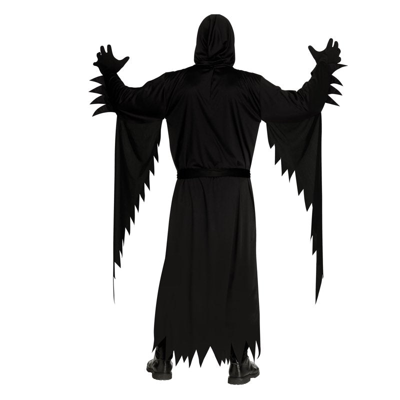 Adult Ghost Face Halloween Costume 3-Piece Set with Mask and Hooded Robe