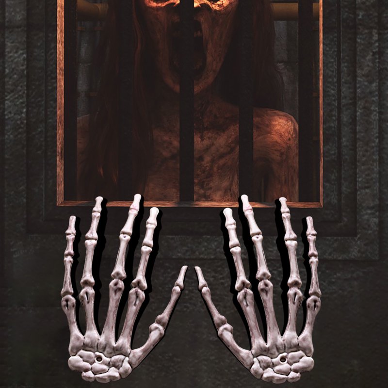 Darzheoy 2 Pack Halloween Skeleton Hands Life Size Skeleton Prop - Right & Left - Ghost Festival Party Decor