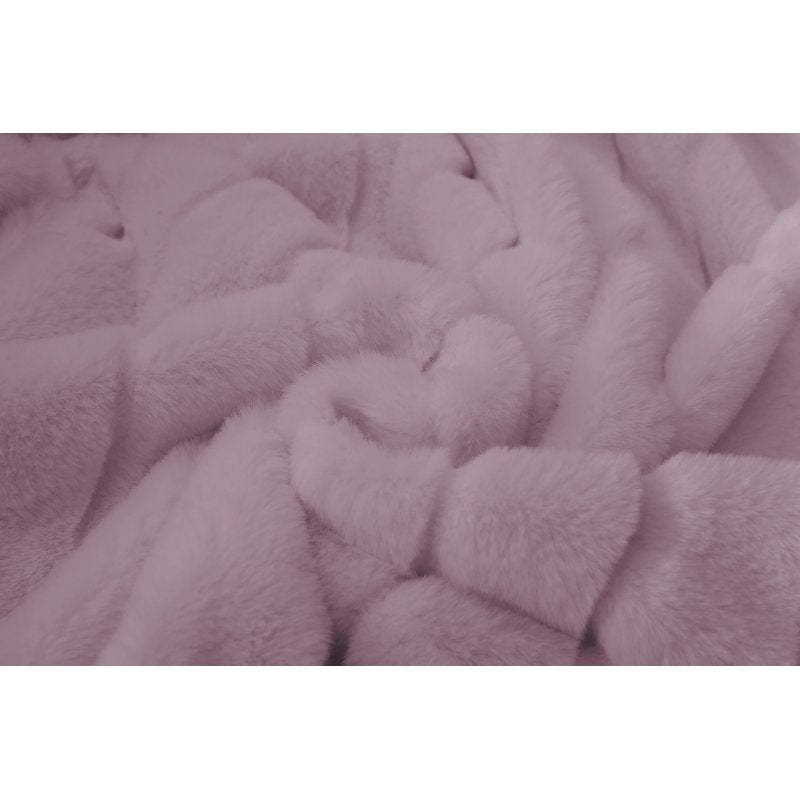 Lilac Bloom Faux Fur Throw Blanket - Reversible Micro Mink 50x60 Adult Teen