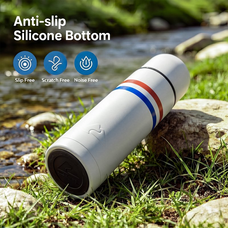 18oz Vacuum Insulated Stainless Steel Water Bottle - Red & Blue Strip