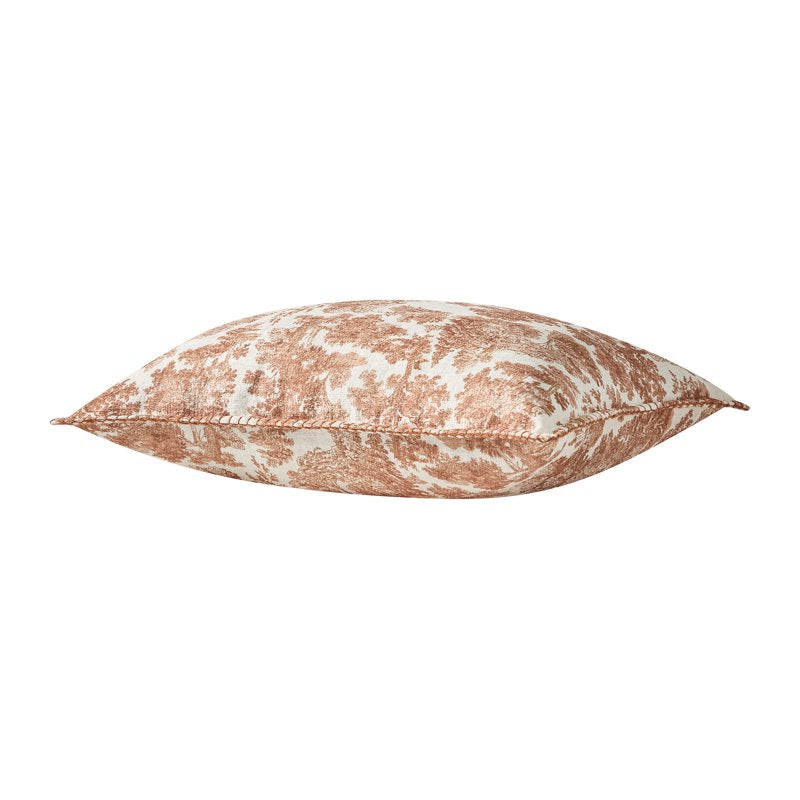 Texas House Halloween Forest Toile Rust Oblong Decorative Pillow 14x20