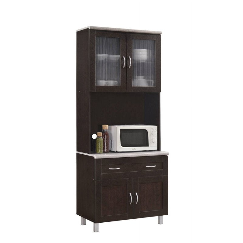 Tall Kitchen Cabinet - Chocolate-Grey Storage Solution