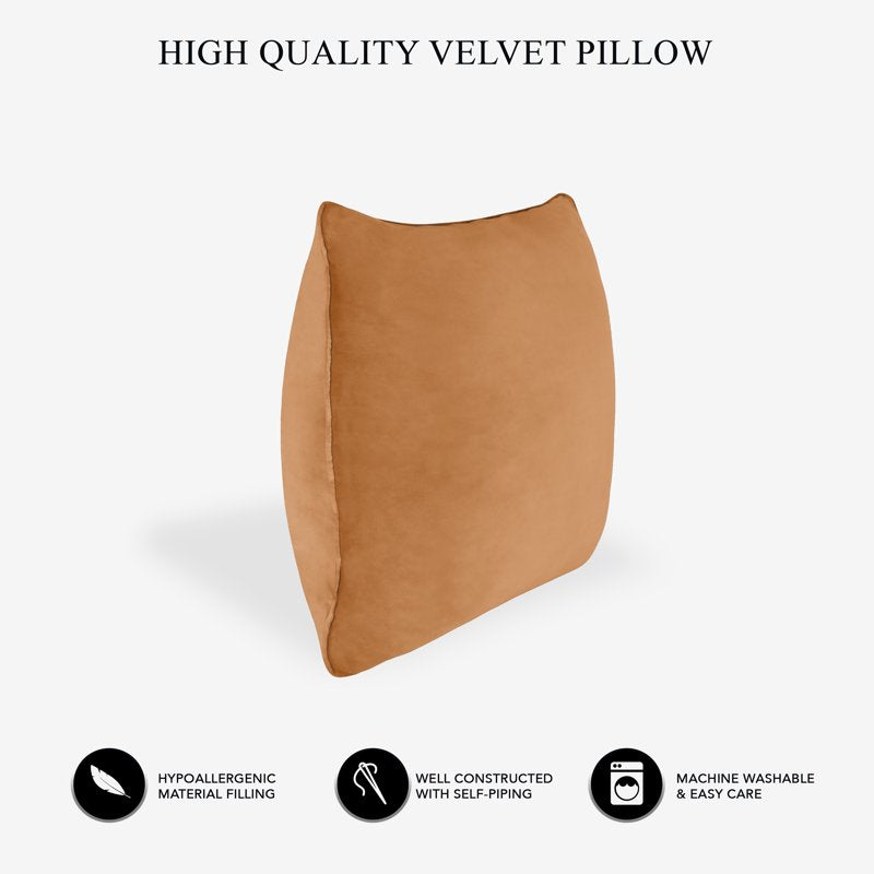 Hypoallergenic Down Alternative Throw Pillow 22x22 Brown Derby - Square