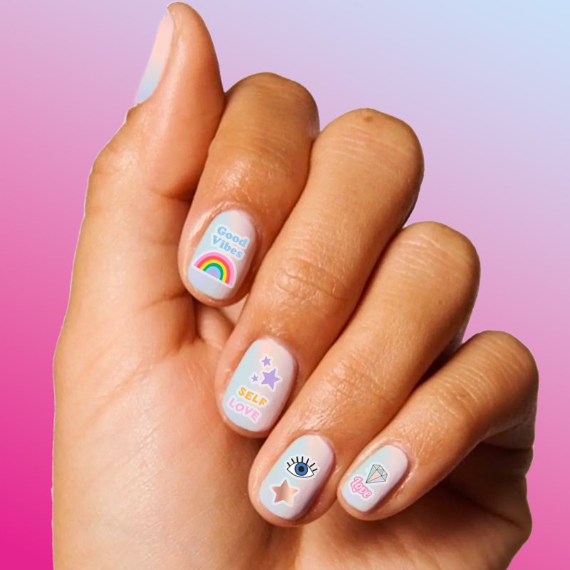 Kids Trendy Nail Art Kit with Peel-Off Polish, Press-Ons & 200+ Decals