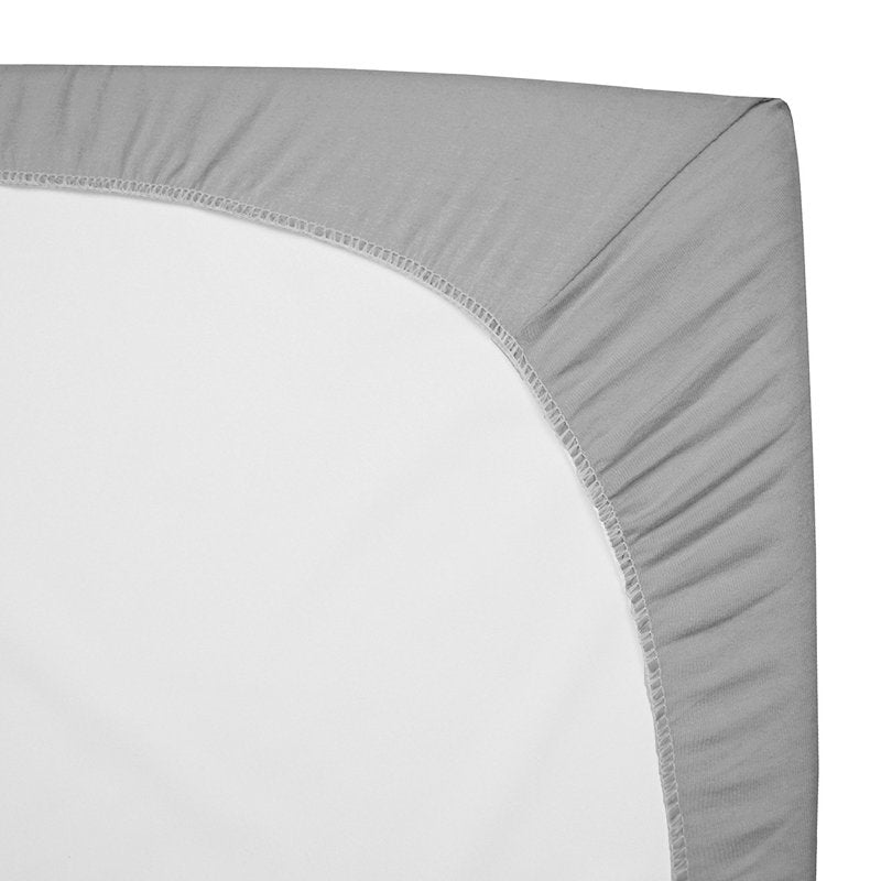 Fitted Cotton Pack and Play Sheet 39x27 Inches - Gray, Soft & Breathable