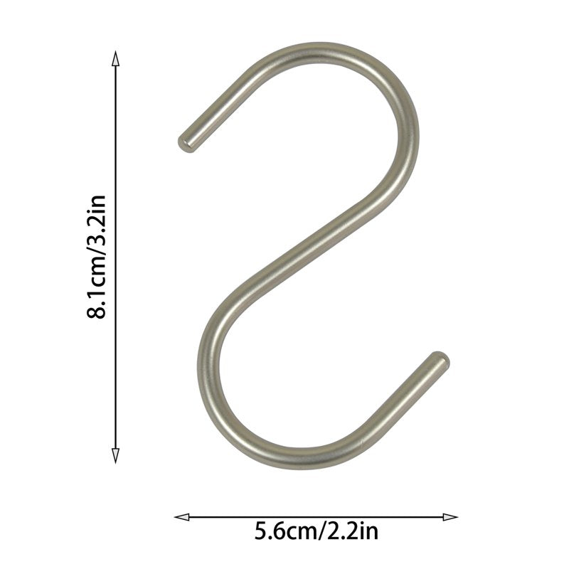 Mainstays Shower Curtain S Hooks - Satin Nickel, Single, Rustproof Iron, 12 Piece