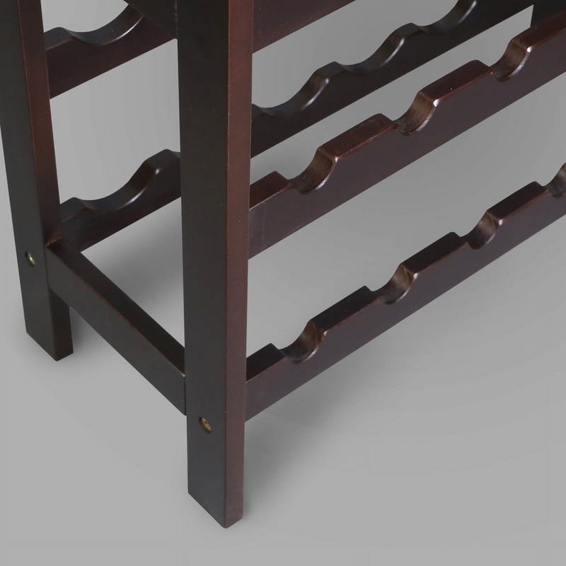 Solid Wood 18-Bottle Freestanding Wine Rack with Tabletop
