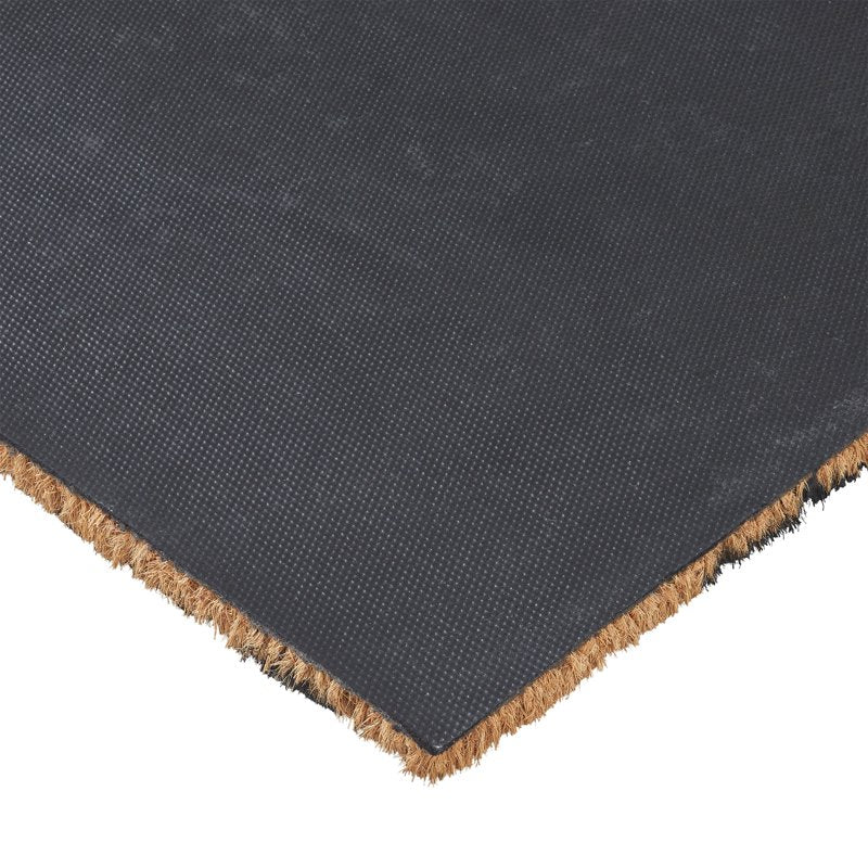 Outdoor Coir Doormat - Black Floral Bird Design, 18 x 30 Inches - Variation Under 2' x 3'