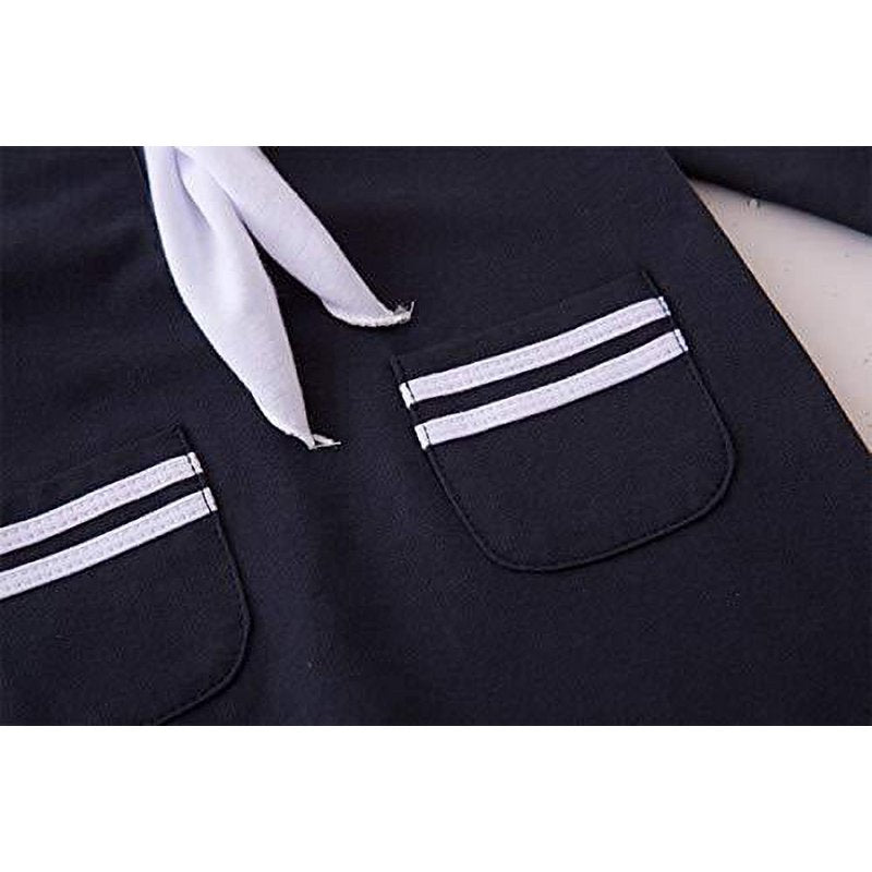 Blue Baby Boy Marine Sailor Cotton Romper Set with Hat & Necktie - 3-6 Months