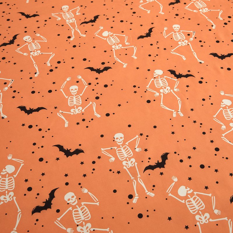 Halloween Shake Your Bones Shower Curtain Set with Hooks - Orange, 13 Pieces