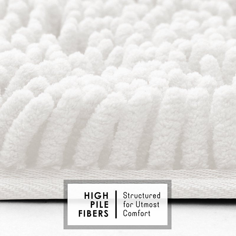Lammaloe Chenille Bathroom Rug Non Slip Bath Mat 17x24 Beige Absorbent