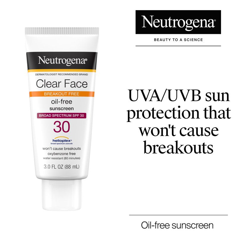 Clear Face Sunscreen SPF 30 for Acne-Prone Skin - 3 fl oz