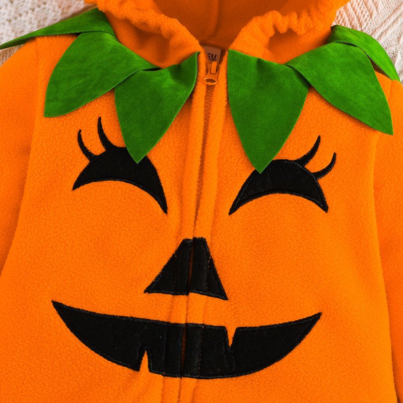 Baby Halloween Pumpkin Costume Romper - 3-6 Months Unisex Toddler Jumpsuit