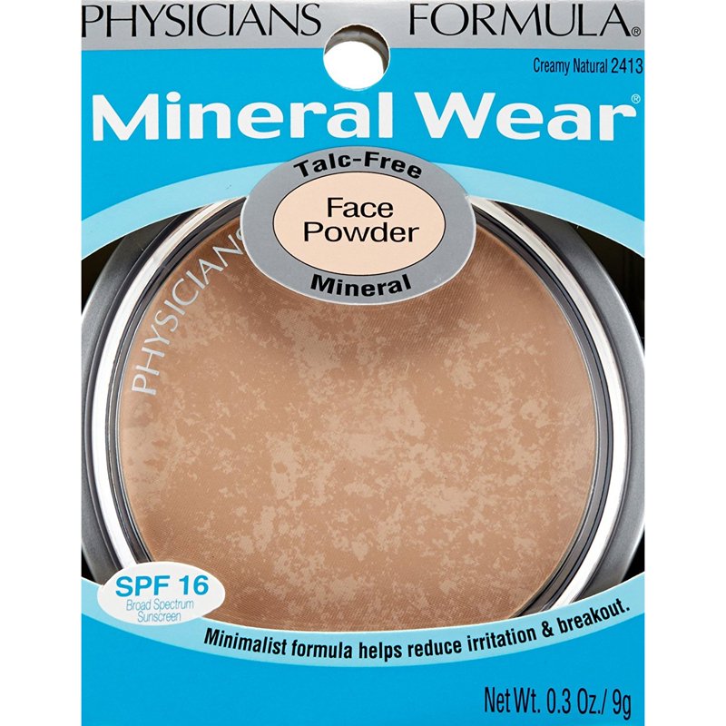 Talc-Free Mineral Face Powder for Sensitive Skin with Mirror and Brush