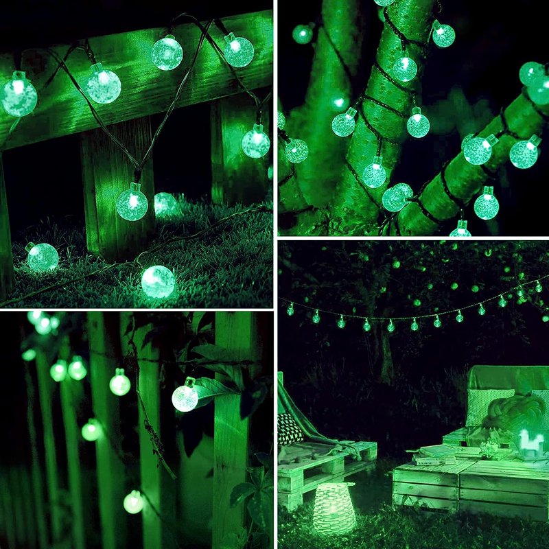12M 100LED Solar String Fairy Lights - Waterproof Globe Bulb Garden Decor