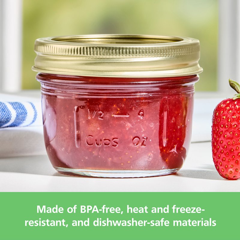 8 oz Wide Mouth Mason Jars - 12 Pack with Lids & Rings - Single