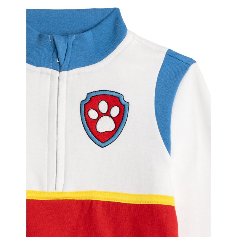 Kids Paw Patrol Ryder Fleece Half Zip Sweatshirt - Colorblock Toddler to Big Kid, Red White Blue 3T