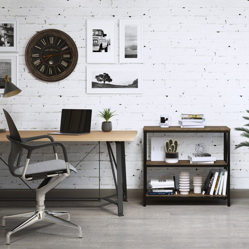Industrial 3-Tier Bookshelf - Modern Etagere for Home & Office
