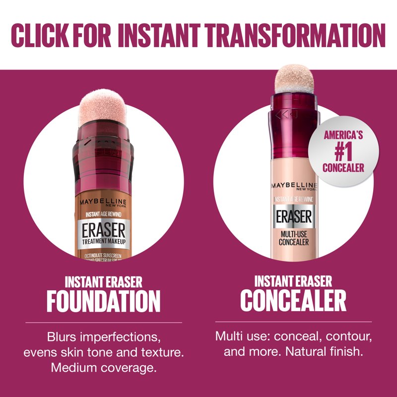 Anti-Aging Eraser Foundation with SPF 18 and Sponge Applicator