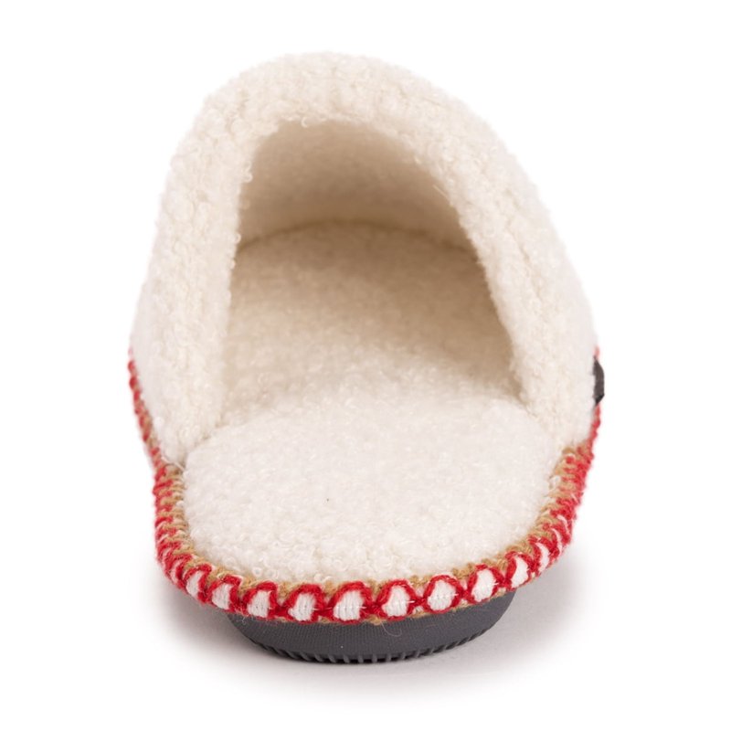 MUK LUKS Women's Punch Needle Winter Holiday Slippers - Vanilla Reindeer L (9-10)