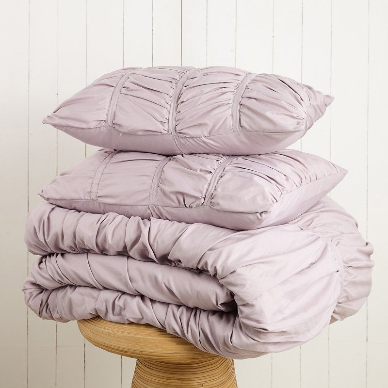 Twin/Twin XL Purple Pleated Comforter Set - Modern Heirloom