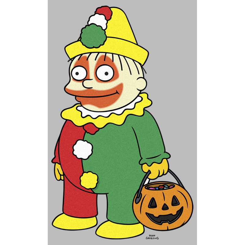 Men's The Simpsons Halloween Clown Ralph Graphic T-Shirt - Athletic Heather L Variation