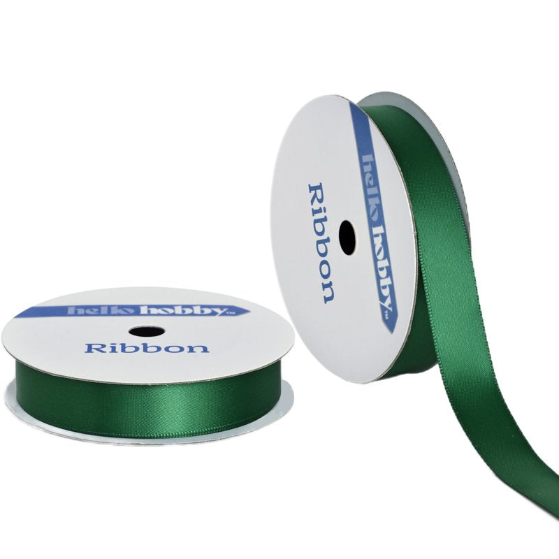 Green Satin Ribbon 7 Yards - Decorative Crafting & Gift Wrap
