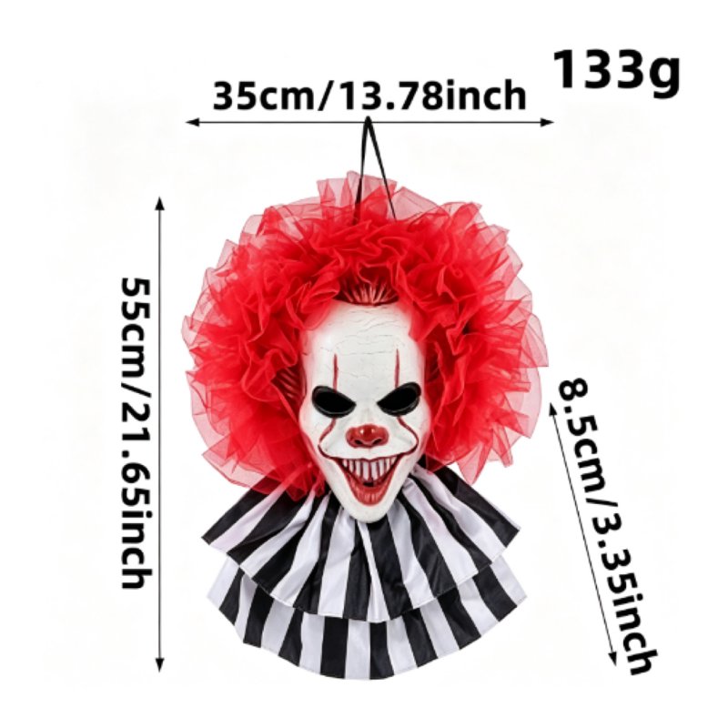Halloween Spooky Wreath Front Door Hanger - Red Carnival Decor