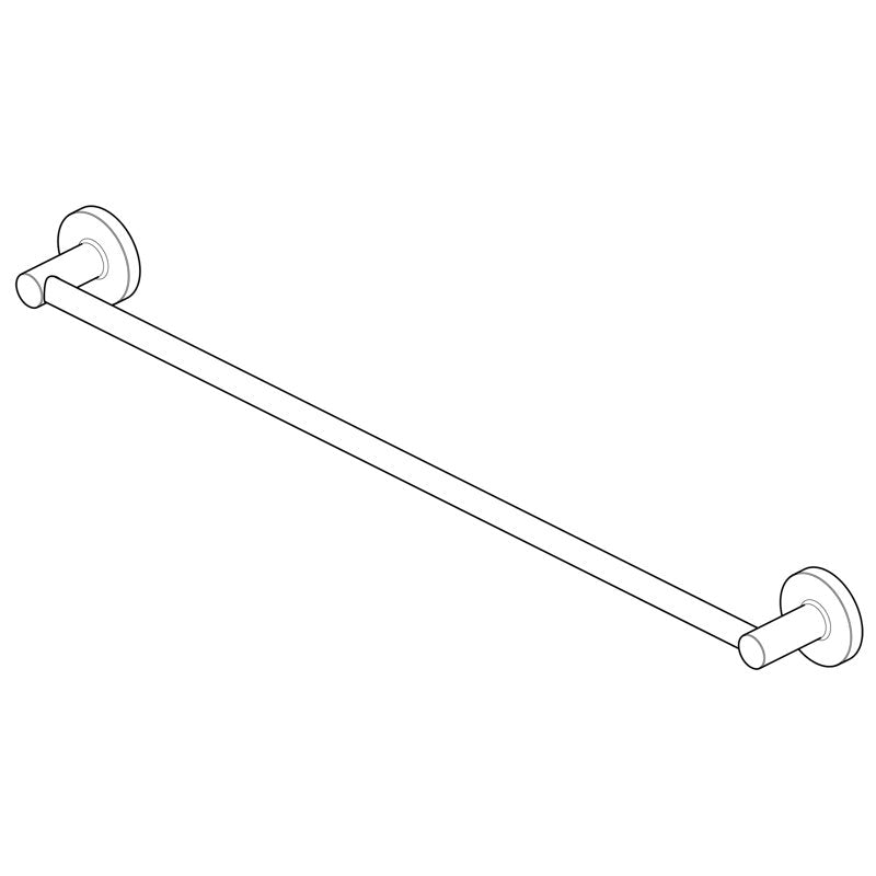 Mainstays Modern Round 24-Inch Towel Bar - Matte Black, Rust-Resistant Bathroom Accessory - Variation of Black