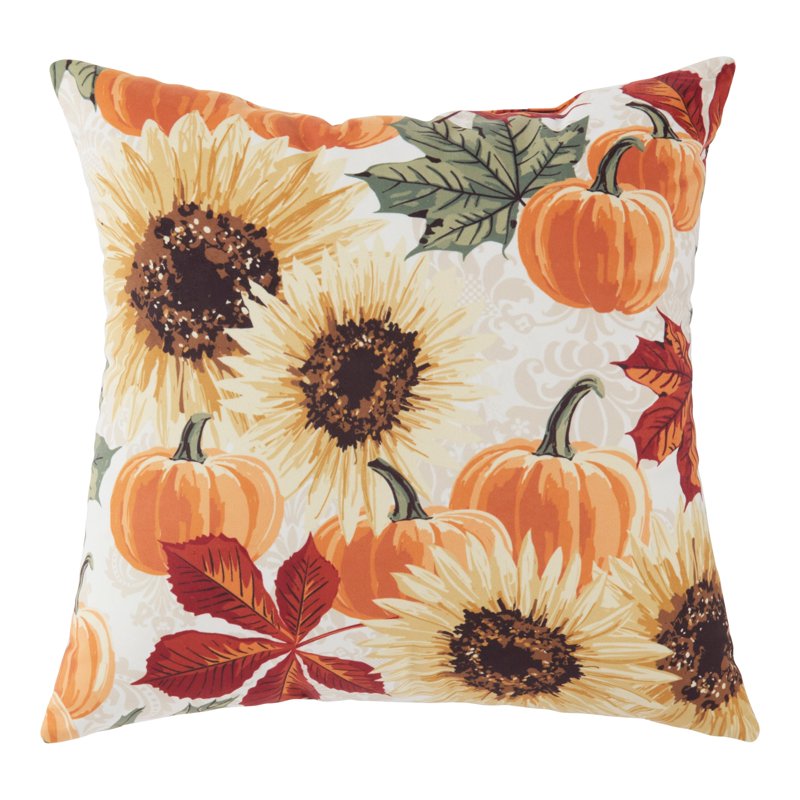 Plaid Throw Pillow 18 Inch - Red, Orange, Yellow Indoor Cushion