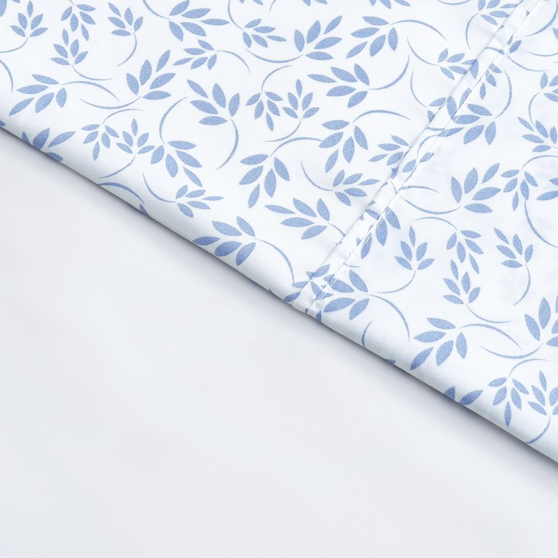 Mainstays Twin XL Microfiber Bed Sheet Set - Light Blue Leaves, 3 Piece