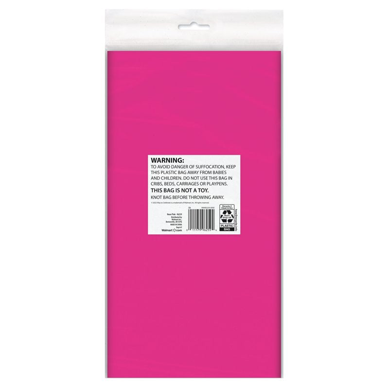 Pink Rectangular Plastic Table Covers - 3 Count, 54x108 IN