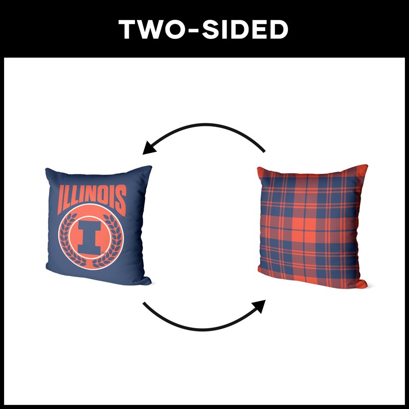 Illinois NCAA Cloud Pillow 24 Inch - Team Spirit Square Throw Pillow