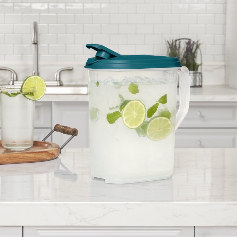 1 Gallon Oval Pitcher with Flip-Top Spout - 6 Pack, BPA-Free