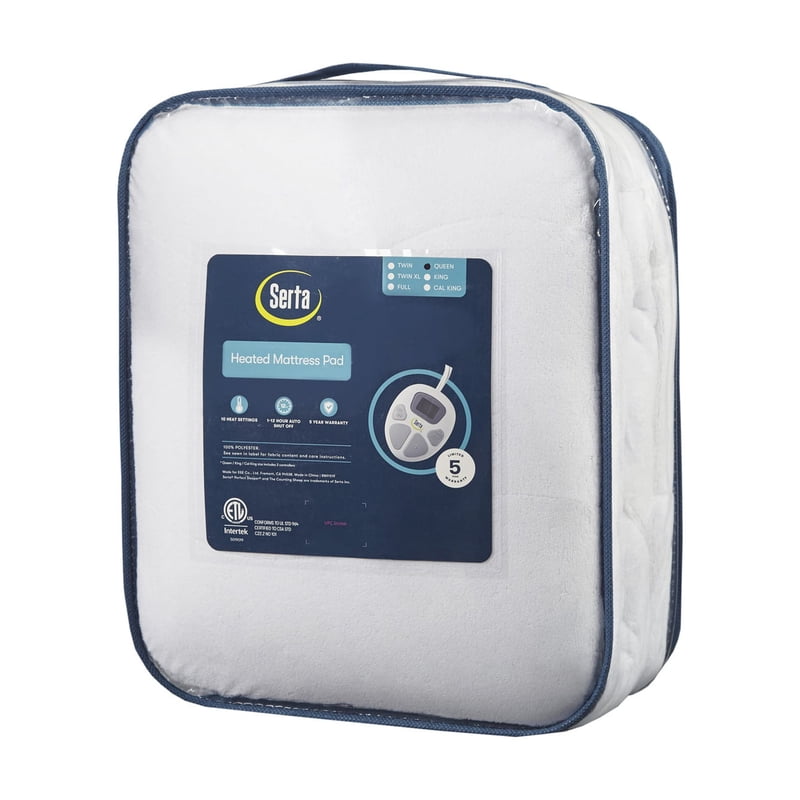 Cal King Heated Mattress Pad - Plush, Adjustable Warmth, White