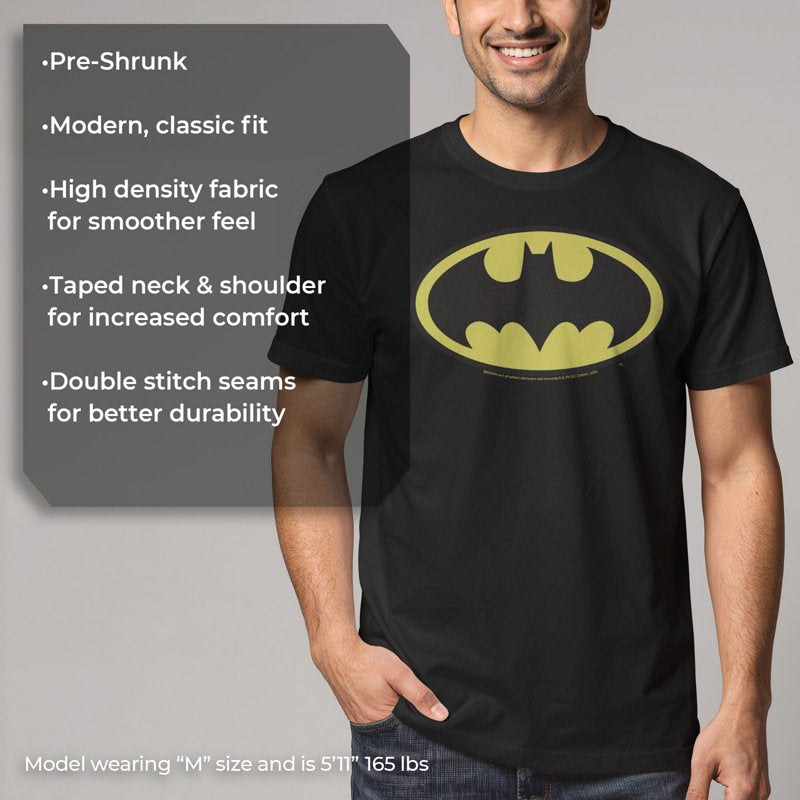 Men's Batman Classic Logo Graphic T-Shirt - Black, Size L