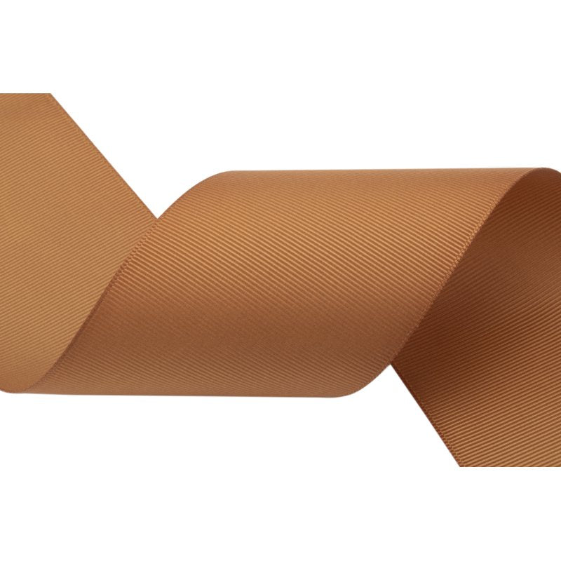 Grosgrain Ribbon 2.5 Inch x 25 Yards - Solid Golden Brown Craft Ribbon