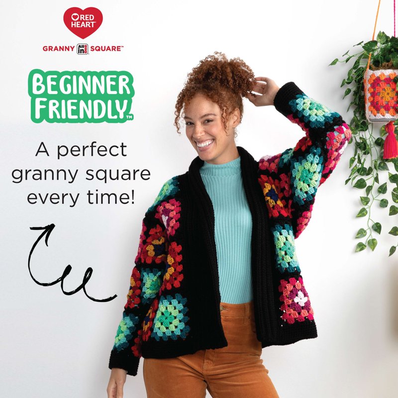 Red Heart All in One Granny Square Yarn - Espresso Variation