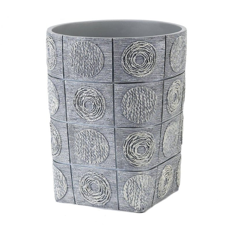 Avanti Galaxy Silver Wastebasket 8.13x10x8.13 Inch Modern Resin Trash Bin