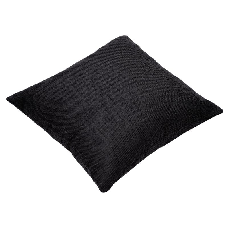 18x18 Inch Decorative Throw Pillow Black Textured Polyester Indoor Use