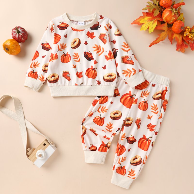 Baby Halloween Pumpkin Outfit Set - Orange Leaf, 12-18 Months Toddler Clothes