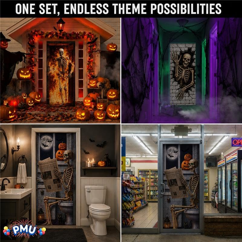 Halloween Door Cover Set - 3 Piece Spooky Halloween Decor, Pkg of 1, 8 Bundles