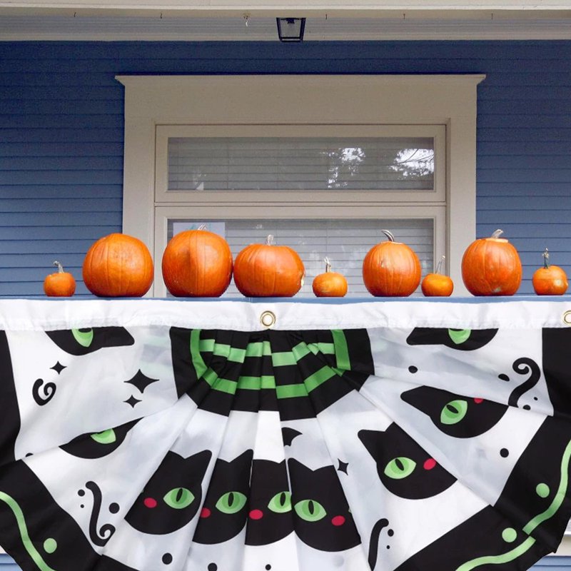 Halloween Fan Flag Banner Outdoor Yard Fence Wall Decor - F Variation