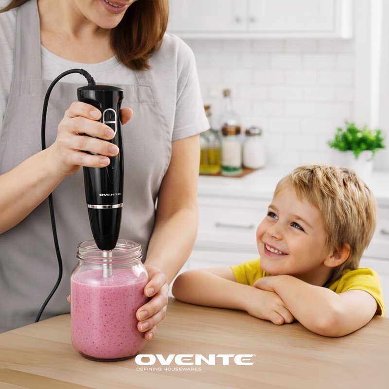 Electric Hand Blender 300W with Stainless Steel Blades - Black