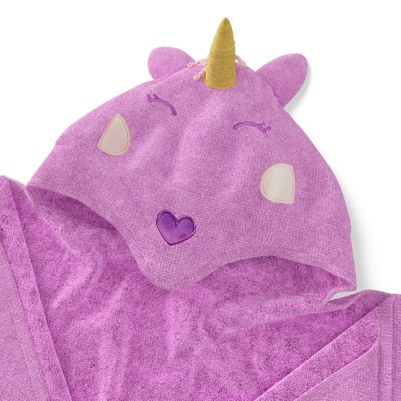 Kids Hooded Cotton Terry Bath Towel - Unicorn - 25 x 50 Inches