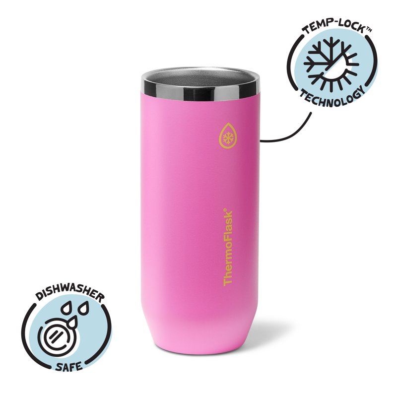 12 oz Slim Insulated Can Cooler and Cup - Shocking Pink