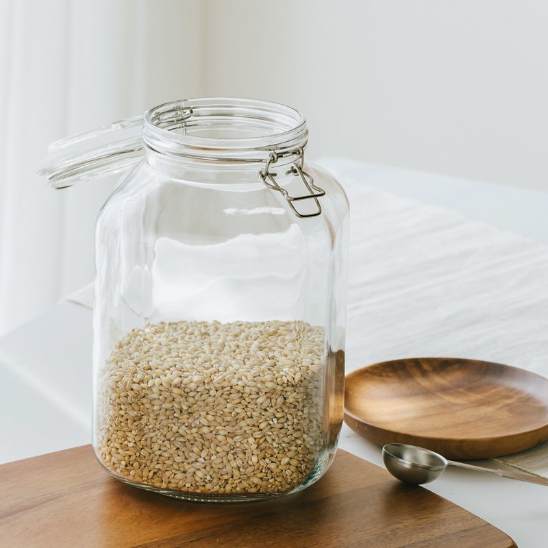 Airtight Glass Storage Jar with Locking Lid - 106 oz