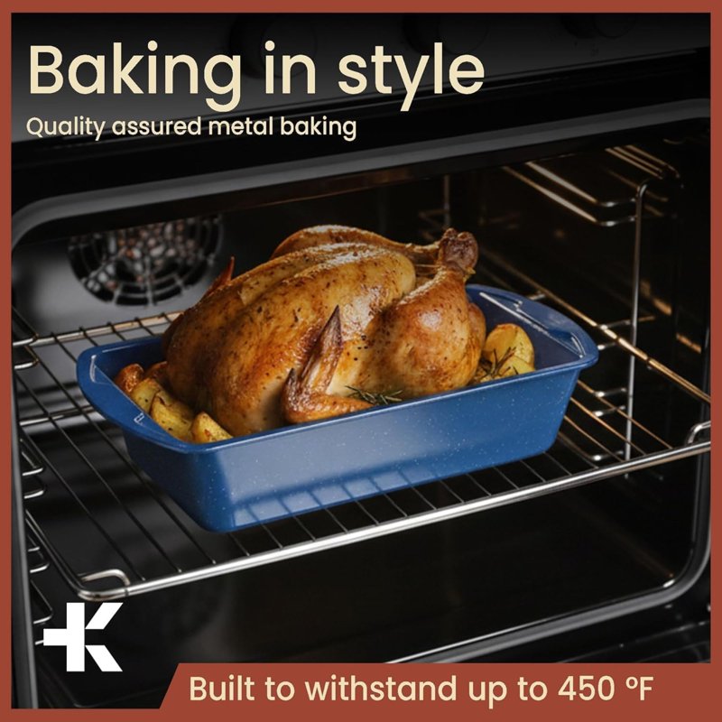 Nonstick Loaf Pan Set - 2 Pack, 10.2" & 11" Blue Marble