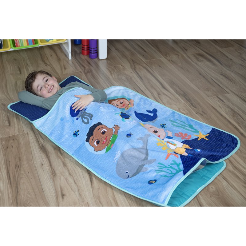 Toddler Nap Mat with Quilt Blanket & Pillow - Travel & Sleepover Bed