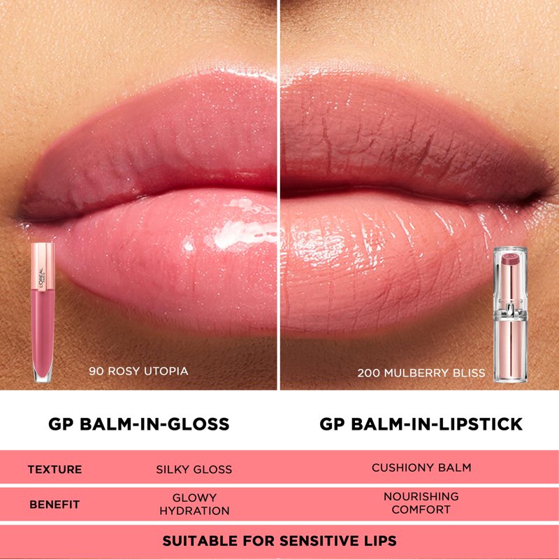 Hydrating Balm-in-Gloss with Hyaluronic Acid - Rosy Utopia